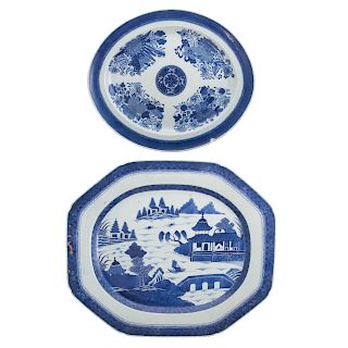Chinese Export Canton & Blue Fitzhugh Platters