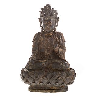 Chinese Bronze Seated Bodhisattva