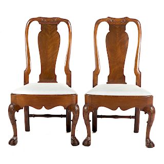 Pair of Walnut George II Side Chairs