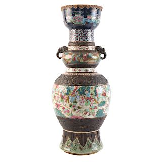 Large Chinese Export Famille Rose Vase