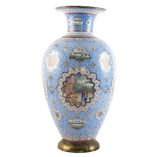 Large Persian Enamel Vase