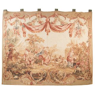Continental Aubusson Manner Tapestry