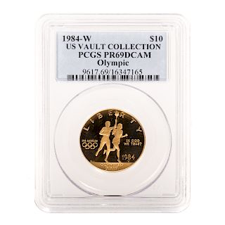 1984-W $10 Olympic Gold PCGS PR69 DCAM