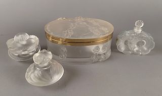 Lalique Perfume Bottles and Dresser Box