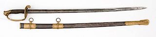 Model 1850 Foot Officer's Sword with Metal Scabbard 