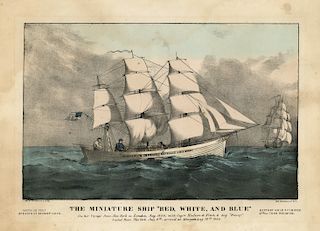  The Miniature Ship "Red, White, and Blue." - Currier & Ives