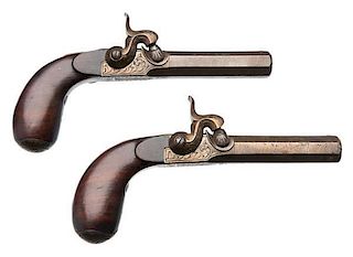 Pair of Belgian-Proofed Percussion Pistols with Combination Tool 