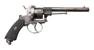 Engraved European Pinfire Revolver 