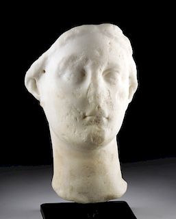 Greek Hellenistic Marble Female Head