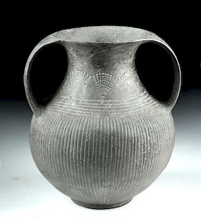 Fine Etruscan Bucchero Pottery Nikosthenic Amphora