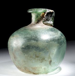 Large Roman Glass Jug w/ Trail Handle