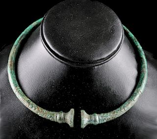 Celtic La Tene Bronze Torc Necklace, ex-Christie's