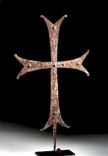 Byzantine Iron & Brass Military Processional Cross