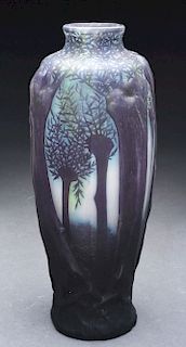 Daum Nancy Mold Blown Scenic Vase.