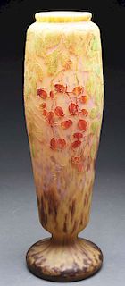 Daum Vitrified Cameo Glass Vase.