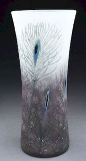 Daum Peacock Vase.