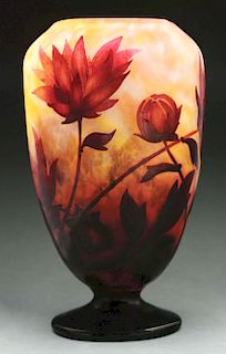 Daum Floral Cameo Vase.