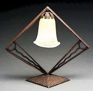 Edgar Brandt (Attributed) Lamp. 