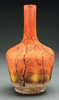 Daum Winter Scene Vase.