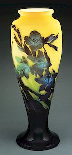 Monumental Galle Iris Vase. 