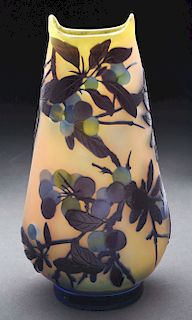 Galle Cameo Glass Vase.