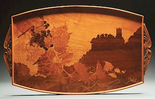 Galle Marquetry Tray.