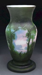 Muller Cameo Glass Vase.