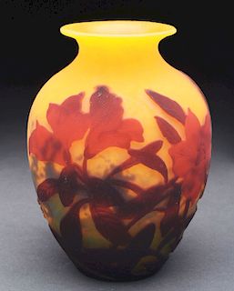 Muller Cameo Glass Vase.