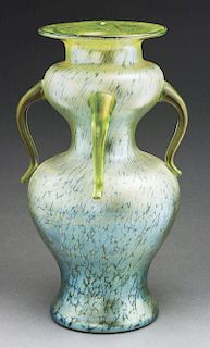Loetz Papillon Handled Vase.