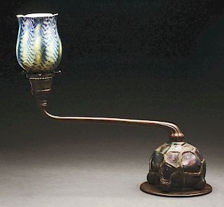 Tiffany Turtleback Lamp and Damascene Shade.
