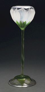 Tiffany Favrile Wheel-Carved Flowerform Vase.