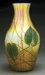 Tiffany Favrile Carved Vase.