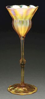 Tiffany Gold Favrile Flowerform Vase. 