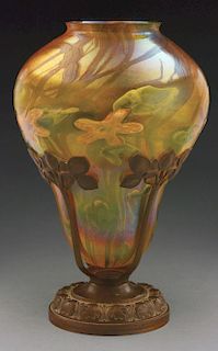 Rare Tiffany Studios Floral Stalactite Shade with Mount.