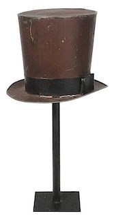 Tole Top Hat Trade Sign and Stand