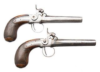 Pair of French Side-Hammer Percussion Pistols 