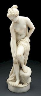Polished Italian Marble Female Nude Statue. 