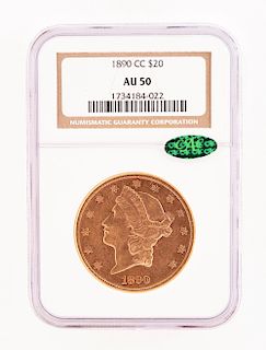 1890-CC $20 Carson City Liberty Double Eagle Coin.