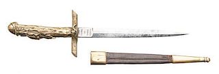 19th Century Spanish Hunting Dagger with Sheath 