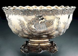 A Large American Silver Punch Bowl.