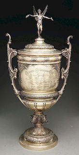 English Silver Trophy Vase. 