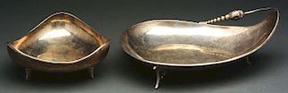 Lot of 2: Mid-Century Modern Mexican Sterling Silver Trays.