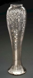 Silvercrest Sterling Silver on Bronze Decorated Vase. 