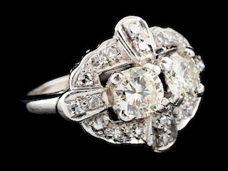 Ladies 14k White Gold Diamond Ring.