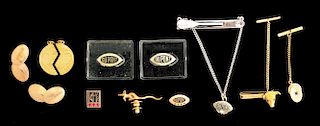 Lot of 10: Pieces Gold Jewelry.