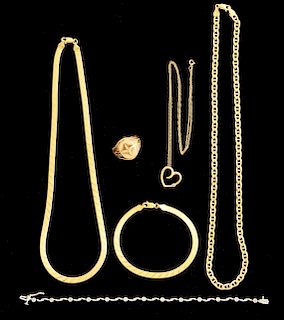 Lot of 6: 10k Gold Jewelry Items. 