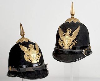 Model 1881 Infantry and Artillery Dress Helmets, Lot of Two 