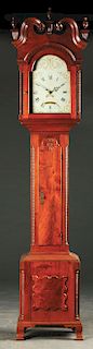 Fine Benjamin Morris Chippendale Walnut Tall Case Clock.