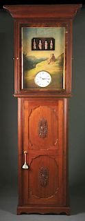 Exceptional Rare Cylinder Musical Automaton Tall Case Clock.