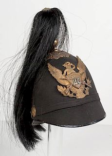 Model 1881 Mounted Infantry Enlisted Dress Helmet Identified to Sgt. Miller, 25th Infantry, Buffalo Soldiers 